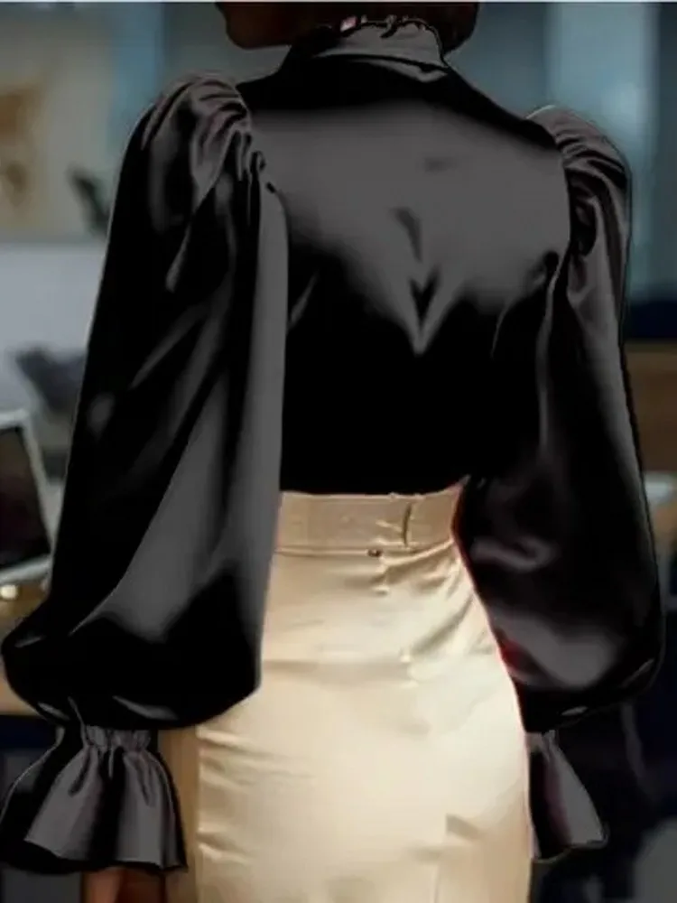 Frauen Blusen 2026 Frühling Herbst Langarm Bluse Frau Bluse Shirt Büro Elegante Arbeit Shirt Top Blusas Mujer De Moda