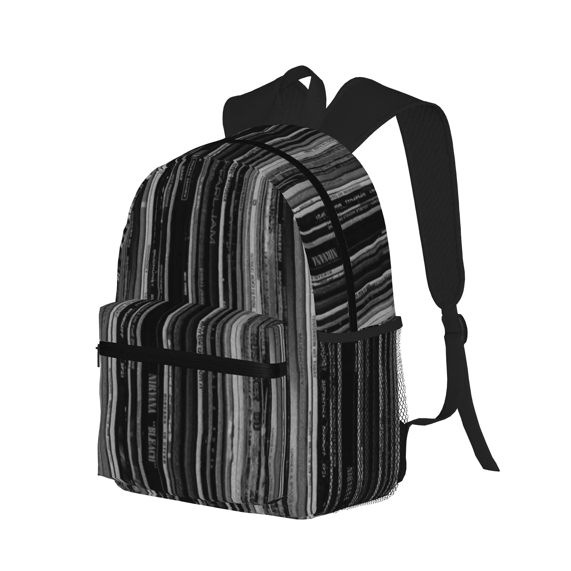 Alt Rock Records Black and White  Casual Backpack for Students and Adults Feminina backpack