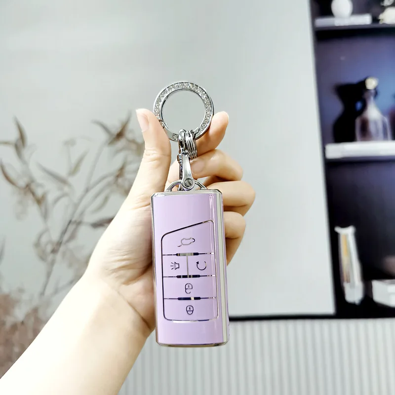 For GAC Trumpchi GS4 GM8 GA3 GA6 SGS7 GA4 GS5 GS3 Legend GS8 TPU Remote Car Key Case Cover Shell Keychain Keyless Accessories