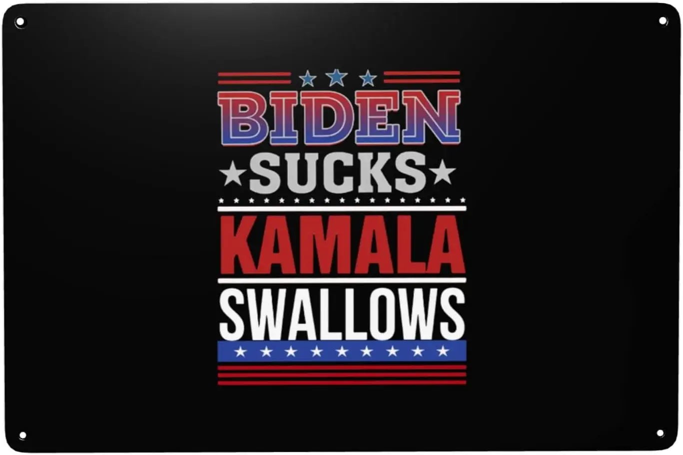 Biden Sucks Kamala Swallows Anti Joe Biden Anti-Democrat Metal Sign Vintage Wall Decor 8x12 In Metal Tin Signs