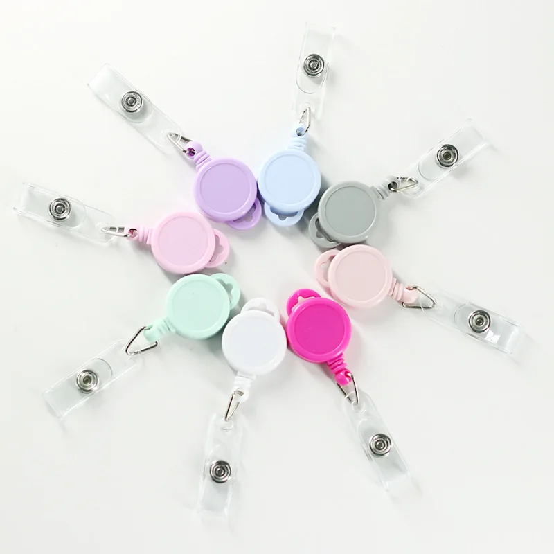 Retractable Badge Reels Multi-color Plastic ID Tag Badge Holder Reels Clips Anti-lost Card Reels for Staff Employees Supplies