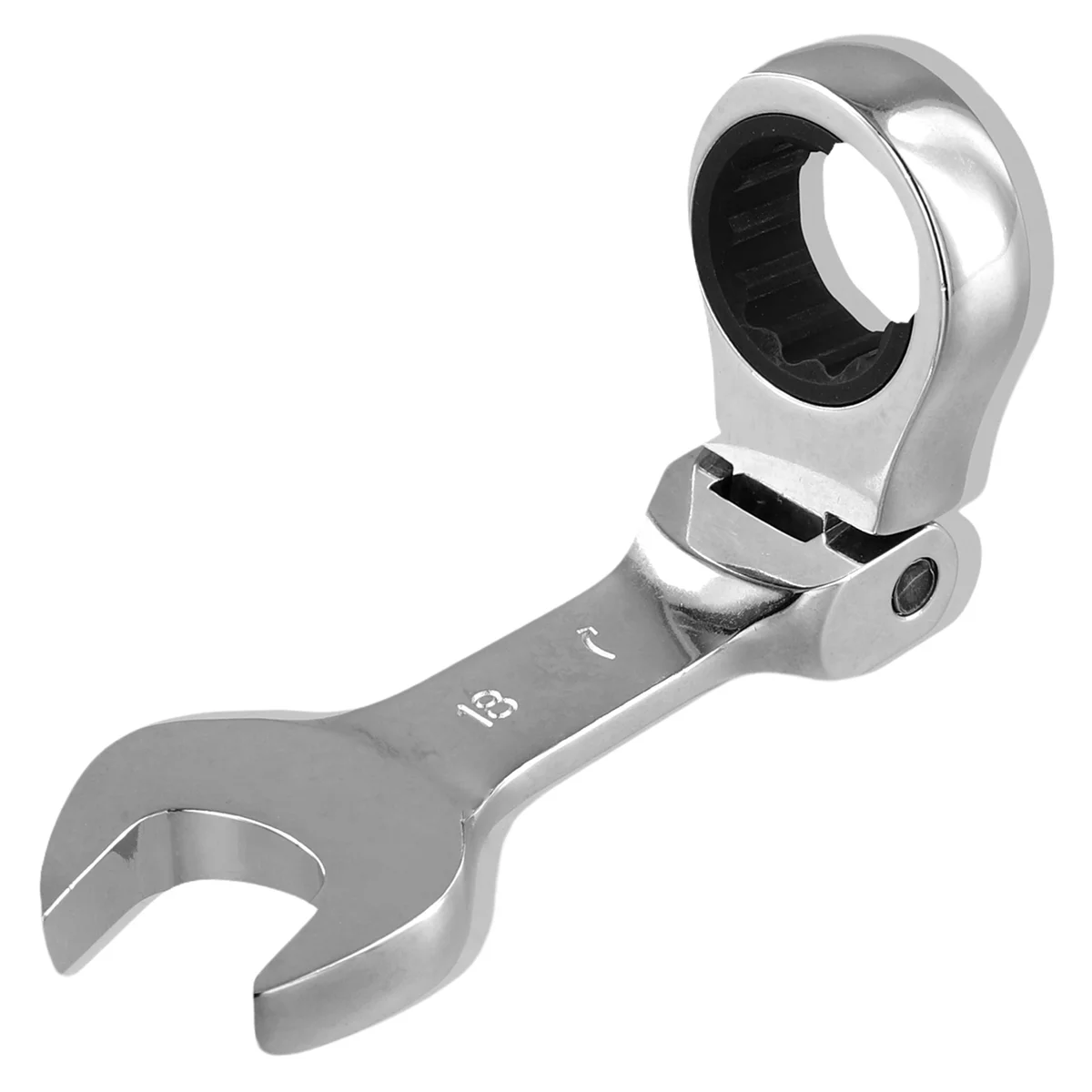 Llave de trinquete de mango corto A77I con llave de extremo abierto móvil y rápida de doble propósito, herramienta de hardware, llave que ahorra trabajo de 18mm