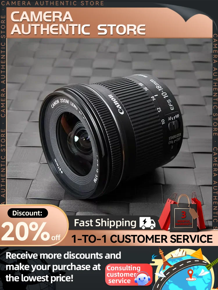 Canon EF-S 10-18mm F4.5-5.6 IS STM APS-C Wide-angle Zoom Digital SLR Camera Lens for 90D 4000D 2000D 250D 850D 10 18 4.5 5.6