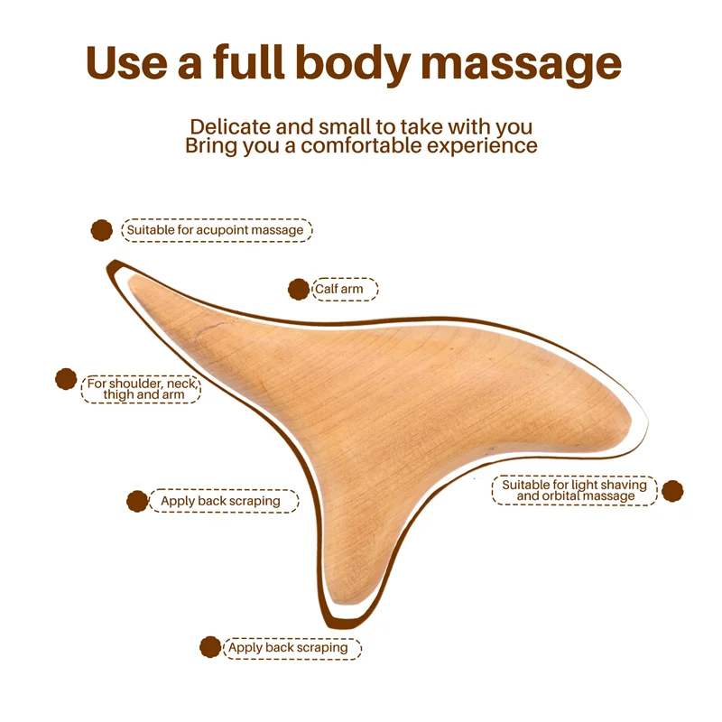 AA20-Wooden Body Foot Neck Relax Blood Circulation Massager Triangular Spa Reflexology Massage Stick Tool