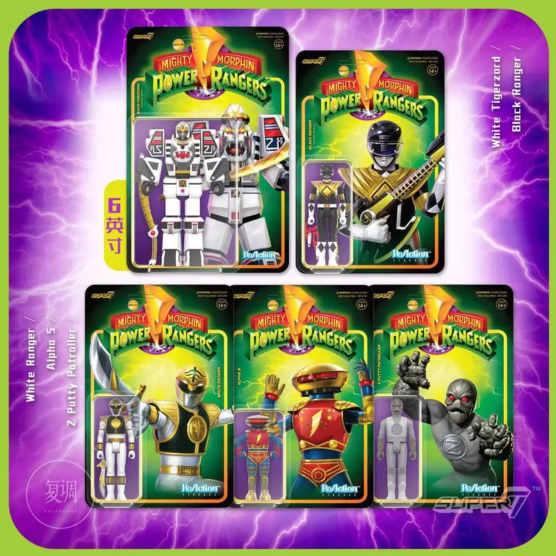 جديد في المخزون Super7 Mighty Morphin Power Rangers Carded Series 1 - Dragonzord، Red Ranger & Rita Repulsa Model Gift Set Toys