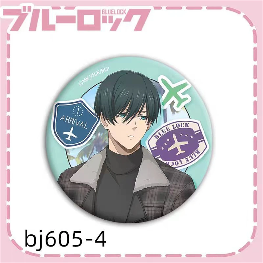 58mm Anime BLUE LOCK Itoshi Sae Mikage Reo Isagi Yoichi Cosplay COSTUME Badge Pin SPTE Tinplate Brooch Prop Gift