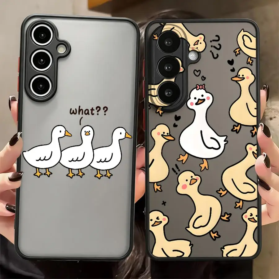 Phone Cover Case for Samsung Galaxy A54 A34 A36 A14 A23 A35 A52S A72 A73 A33 A17 A52 A16 A15 A53 A56 A55 Cute Cartoon Duck