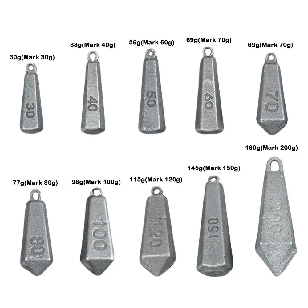 5Pcs 30g-180g Iron Fishing Weight Sinkers Environmental Protection Fishing Fall Bass Sea Fishing Weight Surf Casting with Ring