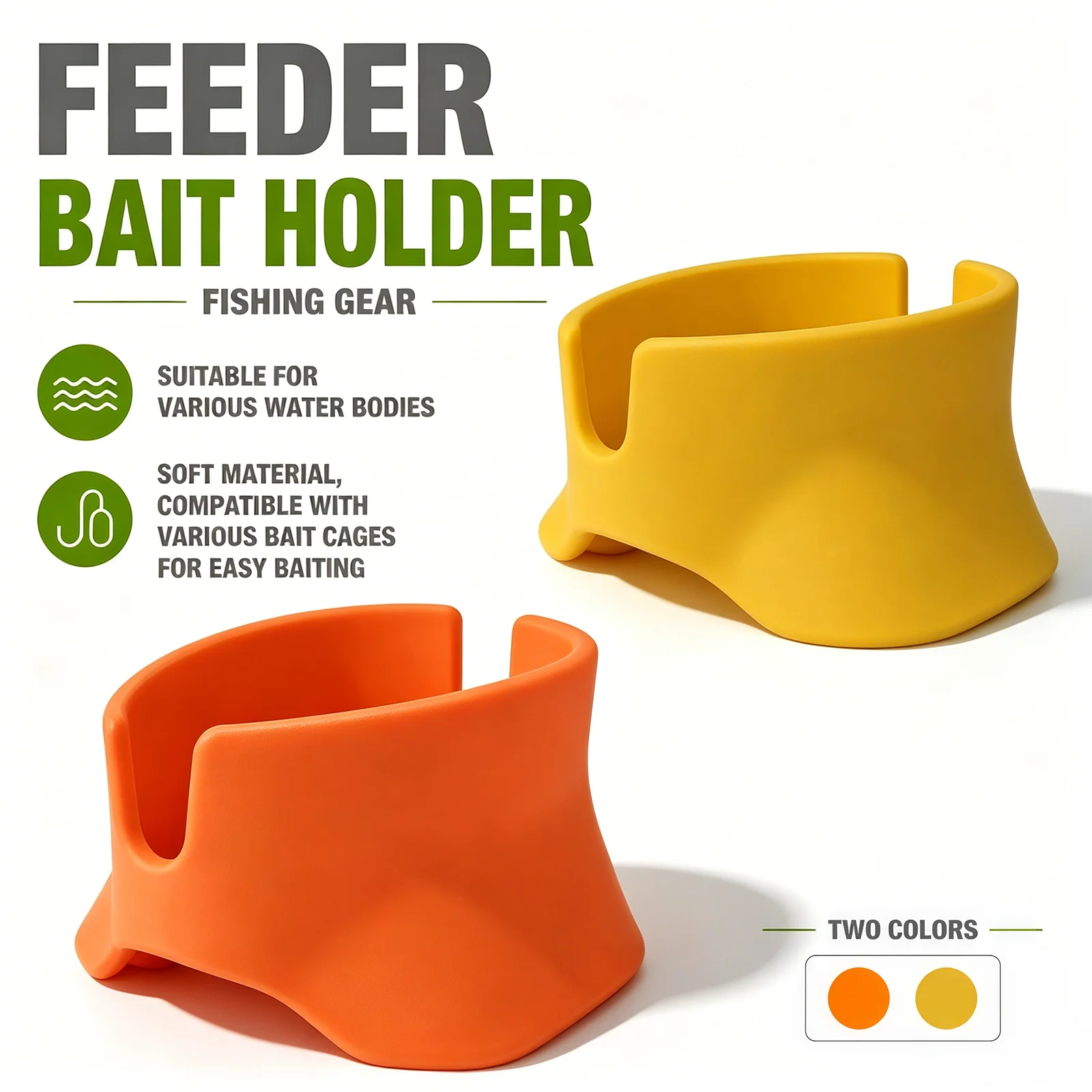 2 Colors Soft Bait Feeder Press Mould, Fits Multi-Size Bait Cages, Fast & Simple Bait Filling Carp Fishing Tackle