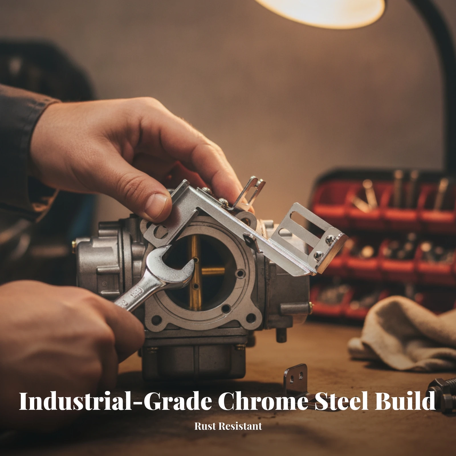 Throttle Cable Mounting Bracket Reinforced Throttle Cable Bracket Heavy-Duty Steel for Universal Carburetor, SBC