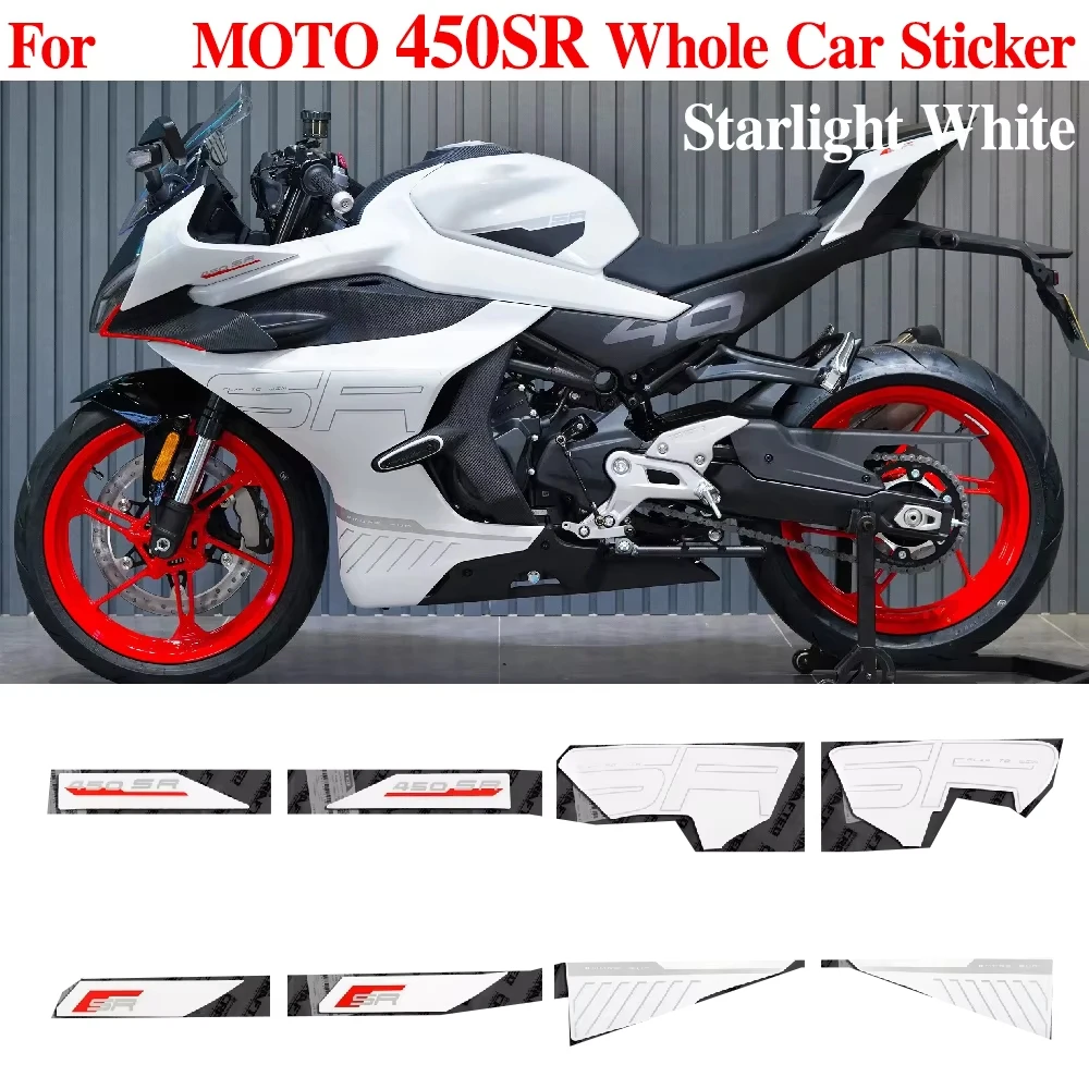 For CF 450SR Starlight White Car Decal CF400-6 Original Part Original Sricker Shell Guard Cover Sticker Version