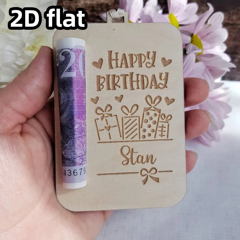 Customized wooden birthday gift box for storing cash - Personalized cash gift box, the top choice for birthday parties view 2