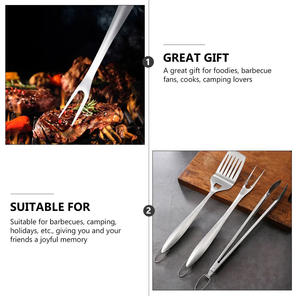 

1Set Premium Bbq Tools Set Stainless Steel Barbecue Fork Spatula Clip Outdoor Camping Grilling Accessories Bbq Grill Tools Kit