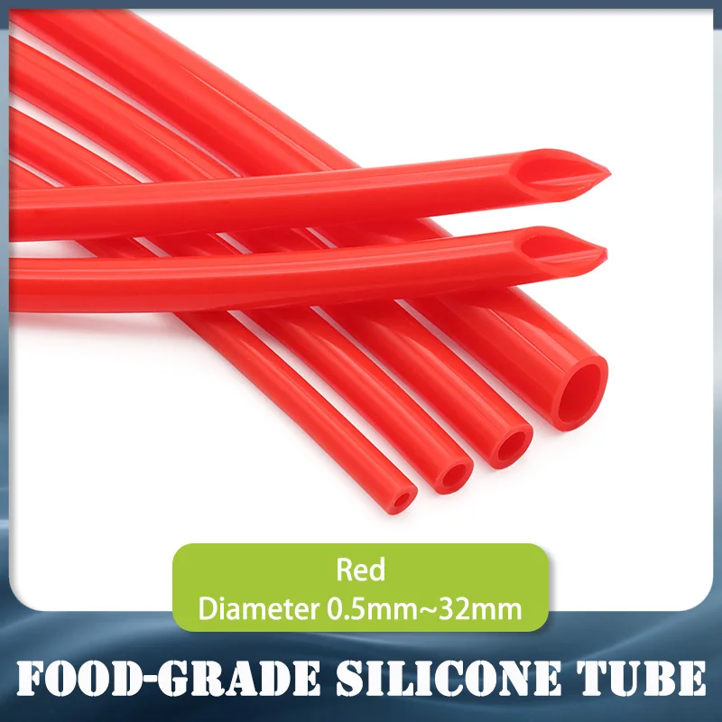 1-10m Food Grade Red Silicone Rubber Hose Diameter 0.5/1/2/4/5/6/7/8/9/10/11/12/14/16/18/20/25/32mm Flexible Silicone Tube