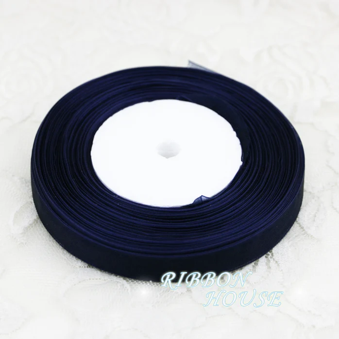 (50 yards/roll) 1/2\'\'(12mm) Navy Blue organza ribbons wholesale gift wrapping decoration Christmas ribbons