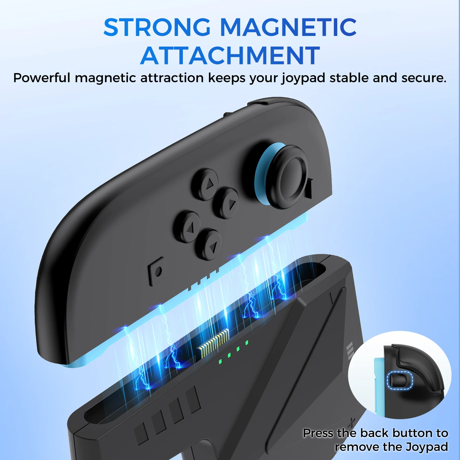 IINE Ergonomics Charging Grip for Switch 2/NS2/Switch2, Play and charg, indicator Light, Overcharge protection, Case-Friendly 3