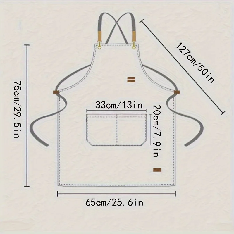 Adjustable Canvas Kitchen Apron With Large Pockets For Cooking And Baking - Perfect Chef Bib Apron For Home And Professional Use