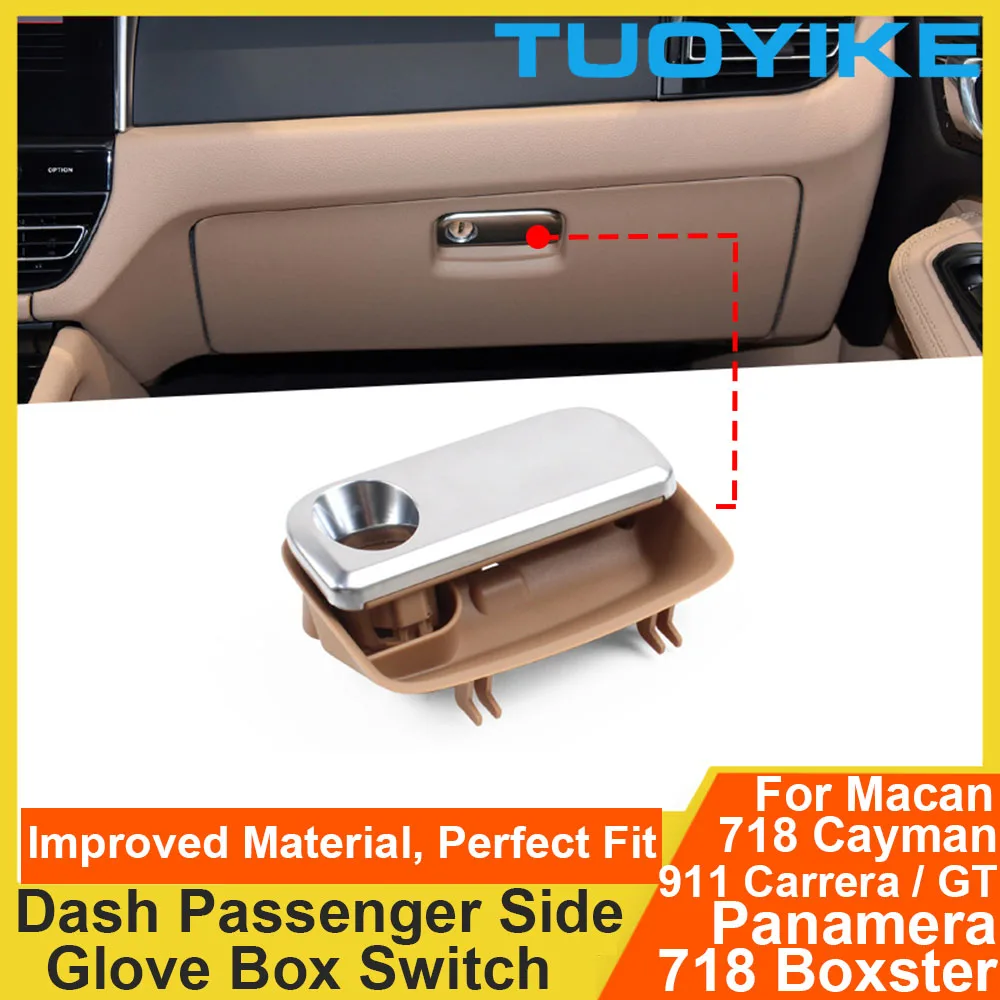 Car Interior Dash Glove Box Passenger Side Door Switch Handle Trim For Porsche Macan 718 Cayman Boxster Panamera 911 Carrera GT