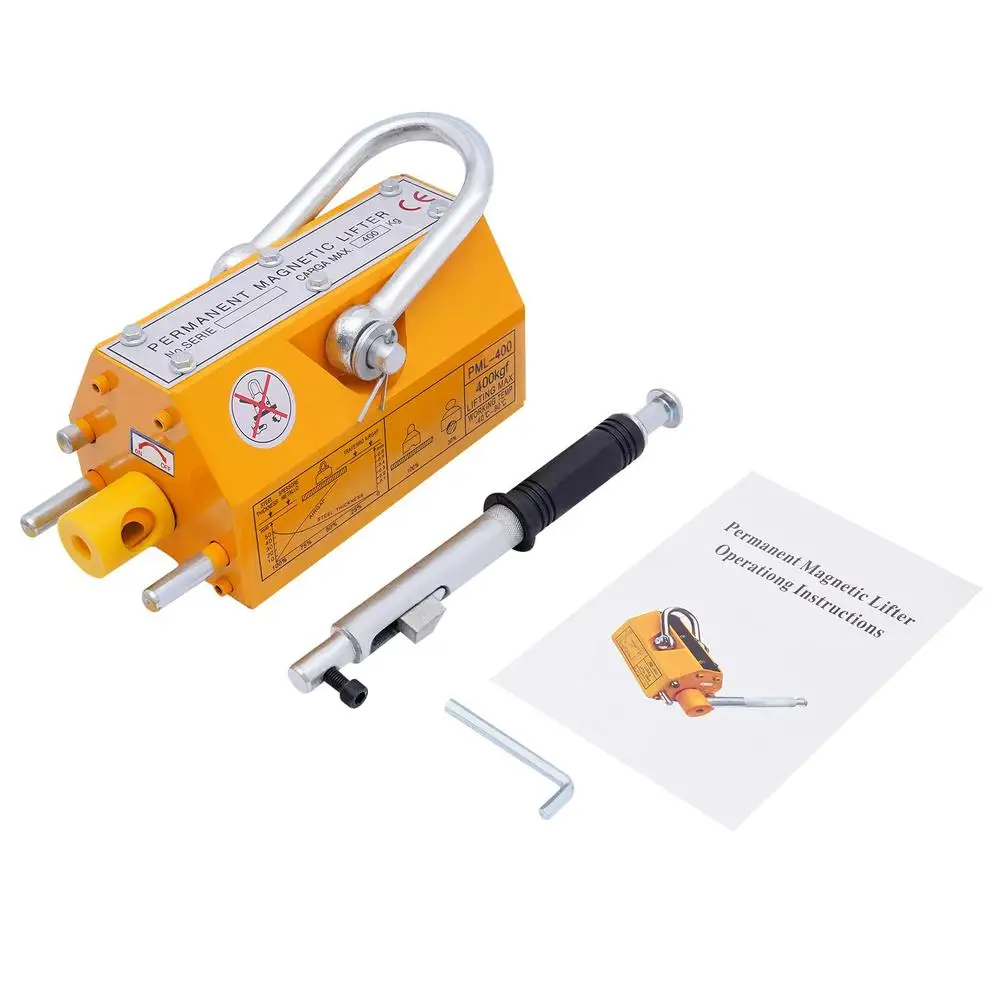 880LBS Steel Magnetic Lifting Heavy Duty Hoist Shop Crane Block Board N42 Permanent Lift Magnet U-Slot Rotating Shaft Easy