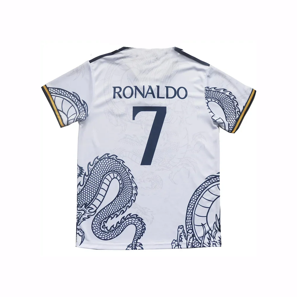 New 24/25 C Ronaldo Fans Football Jersey T-shirt Mens Football Sports T-shirt Dragon Pattern Football Training Suit Tshirt