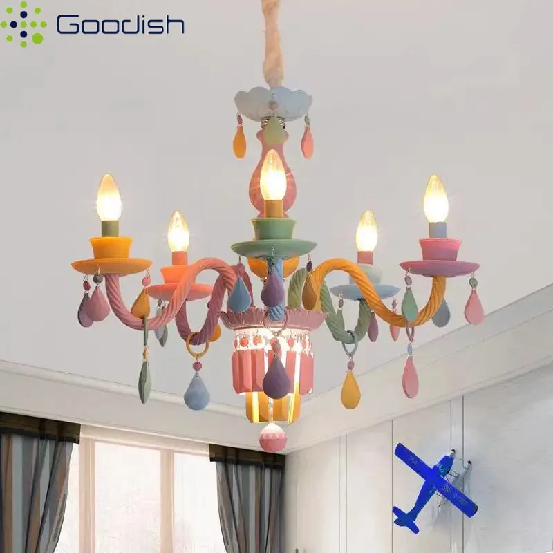 Modern Minimalist Nordic Rainbow Crown Suspension LED Pendant Light Art Creative Lamp for Living Room Home Decoration Chandelier