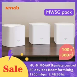 Tenda Mesh-enrutador WiFi AC1200, 2,4 y 5Ghz, MW5G, 1200mbps, Nova Mesh, cubre 3500Sq.ft, enrutador de malla Gigabit versión Global