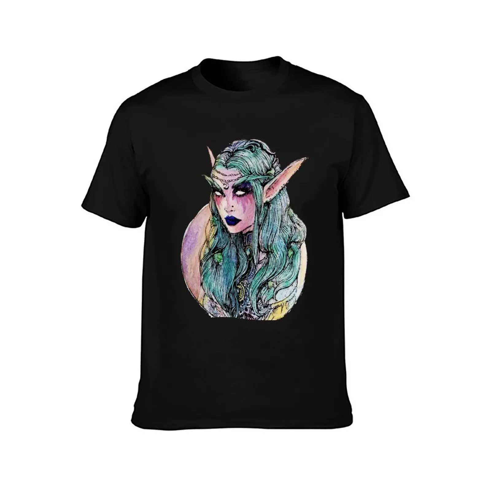 The night elf T-Shirt Summer Casual Cotton Tee Oversized Streetwear Tops Vintage Graphic Print Loose Fit Short Sleeve