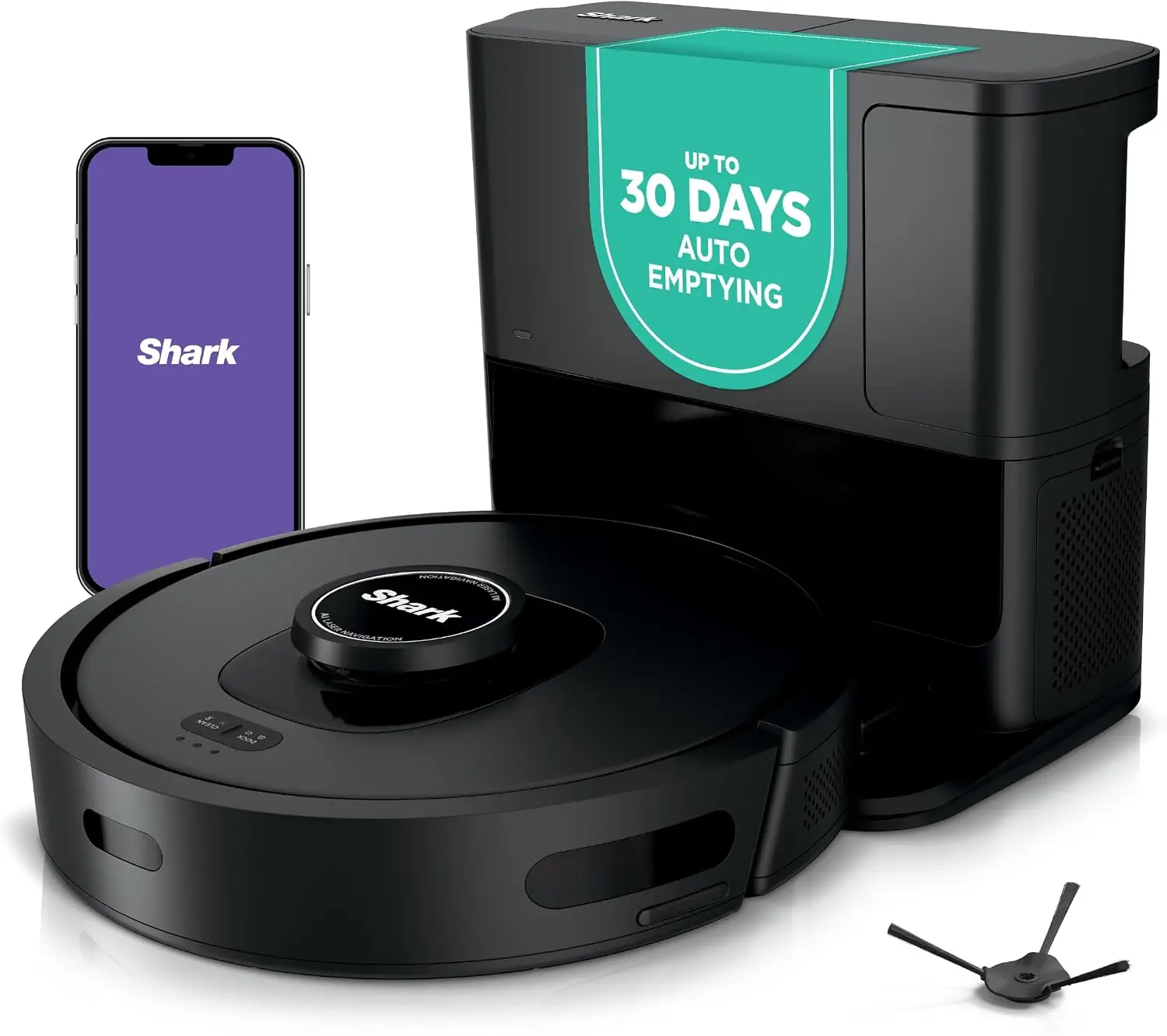 AI Ultra Robot Vacuum with Advanced Home Mapping, 30-Day HEPA Bagless Self-Empty Base, Pet Hair Removal, WiFi, Dark Gray