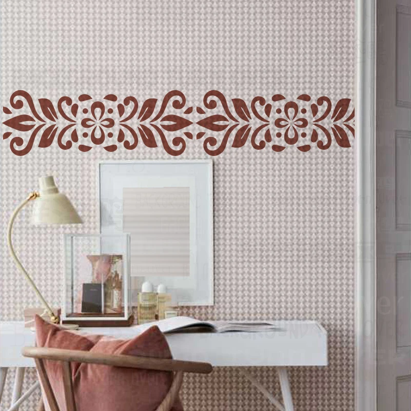 

50cm - 90cm Stencil Wall Decor For Painting Decorative Plaster Template Furniture Border Retro Vintage Classic Divider S342