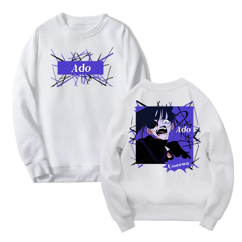 

Ado Usseewa 2024 Wish Tour Merch японский певец с круглым вырезом и длинным рукавом Уличная одежда для мужчин и женщин свитшоты Harajuku одежда