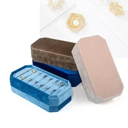 Octagonal Large Capacity Flannelette Jewelry Box 2023 New Ring Box Commercial Belt Cargo Storage Box Advanced Sense Dust Box
