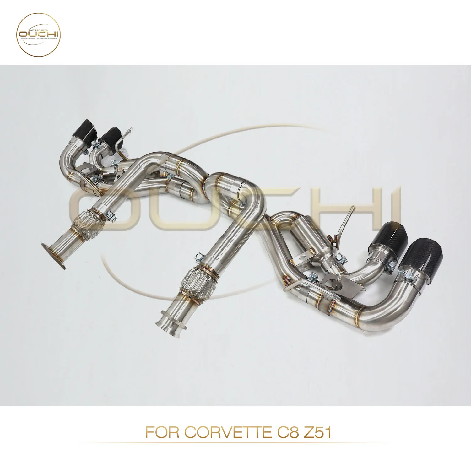 

OUCHI Exhaust Catback for Corvette C8 Z51 SS304 Exhaust Pipe OEM valve base TIG manual welding Lossless installation