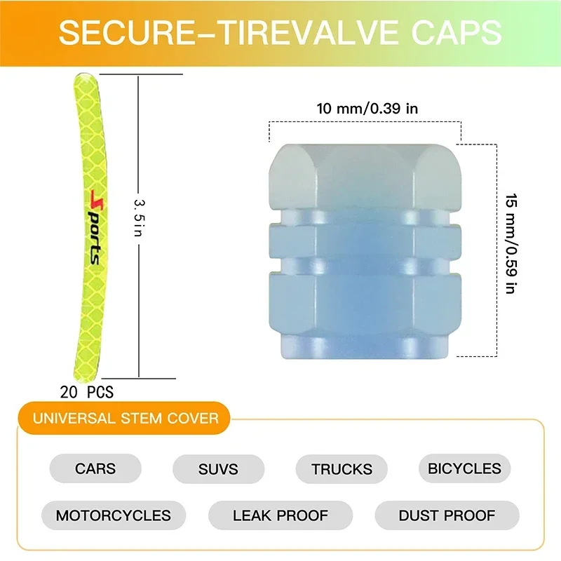 AliExpress Car Luminous Tire Valve Cap Reflective Stickers Motorcycle Bike Wheel Nozzle Night Glowing Fluorescent Car Accessories
