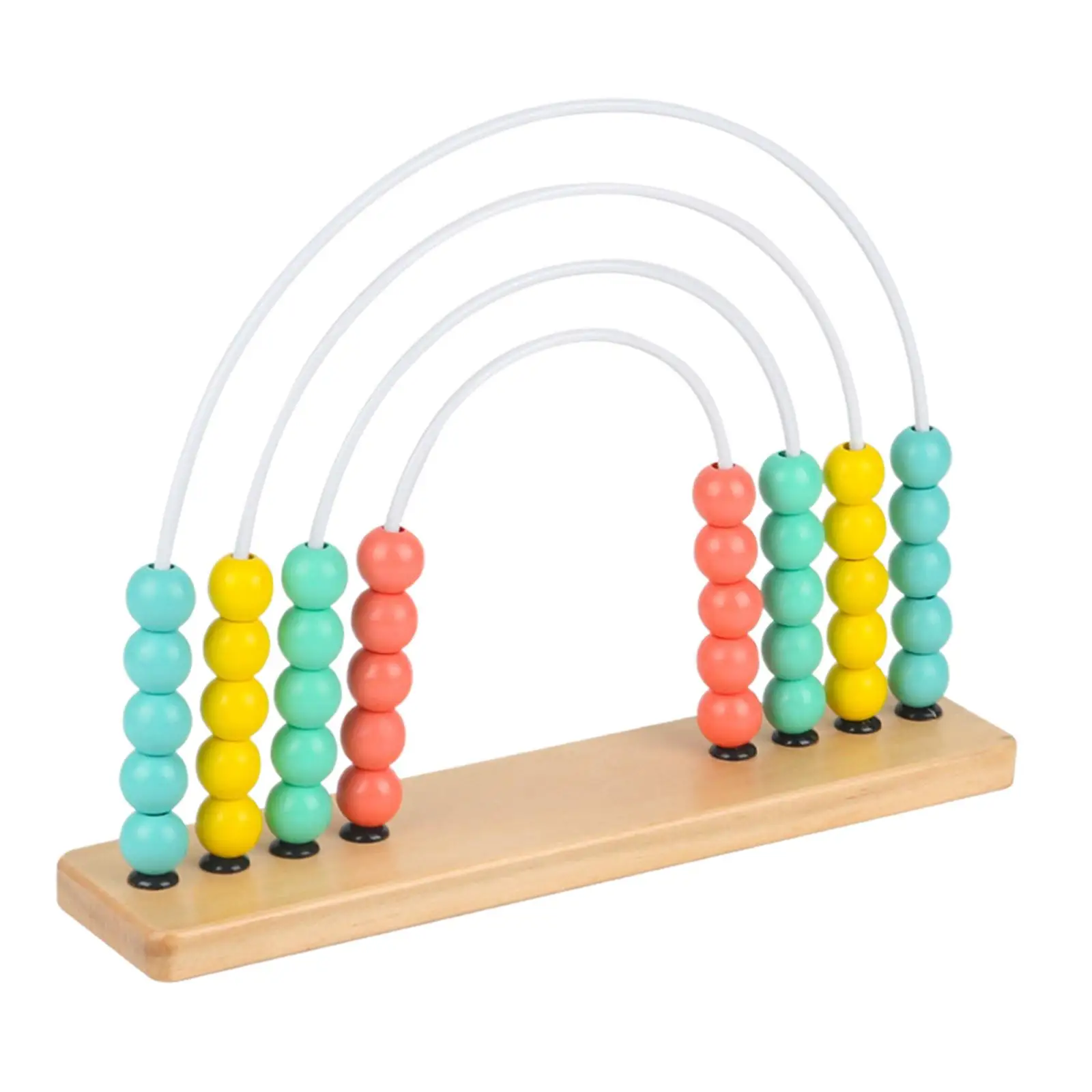 Wooden Rainbow Abacus Montessori Toy for Boys Girls Number Learning Beads Counting Toys for Sensory Toy Kids Bookshelf Decor