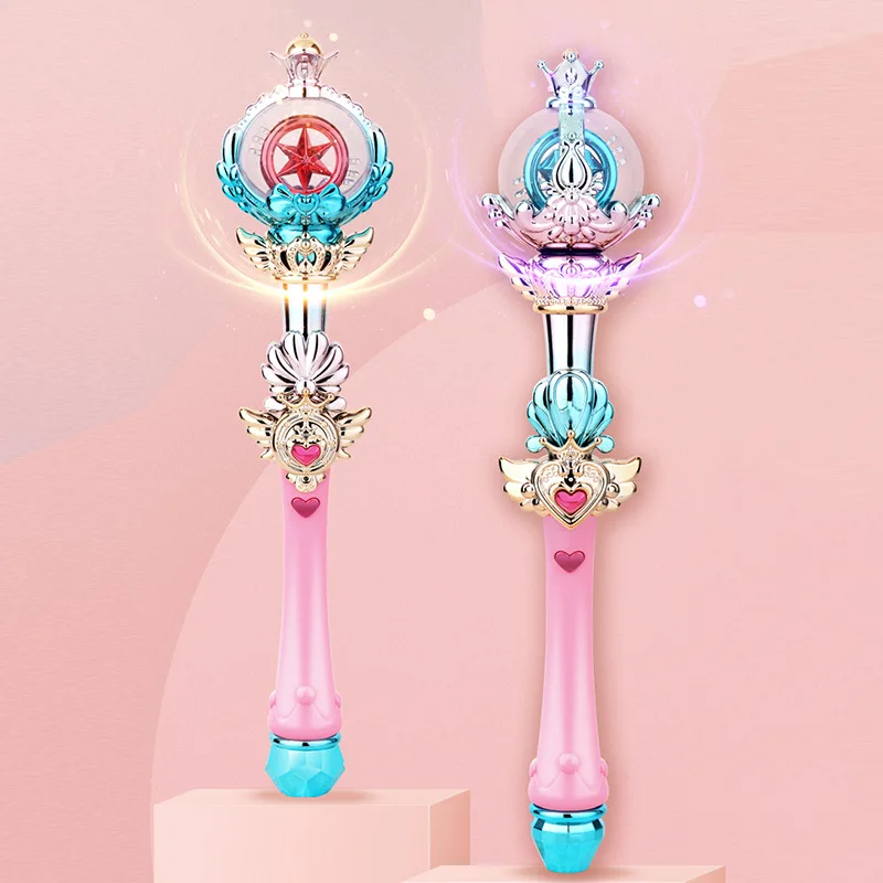 41cm Creative Cute Luminous Magic Wand Kids Girls Fairy Stick With Music Cosplay Props Pretend Princess Birthday Gift Toy