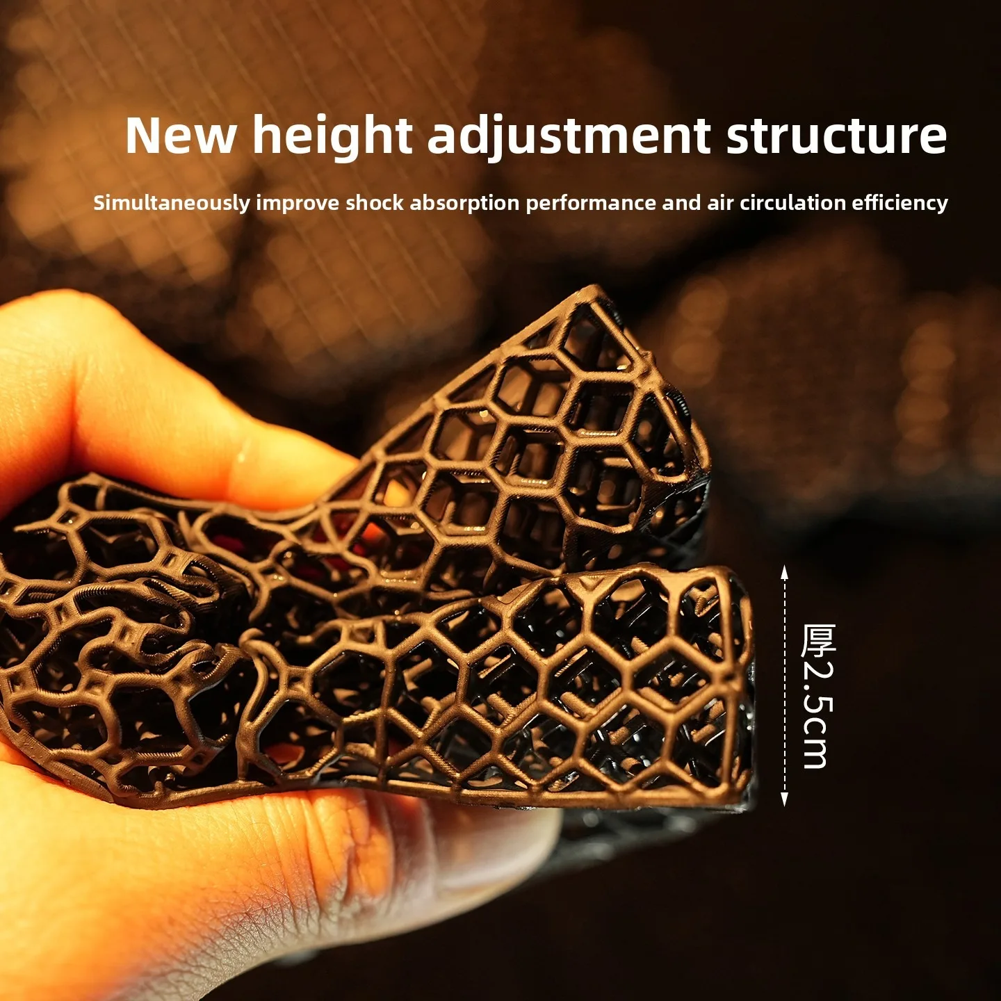 

3D Printed Honeycomb Polymer Inner Pad Upgraded and Thickened by 2.5 cm, Breathable and Comfortable Helmet Accessory