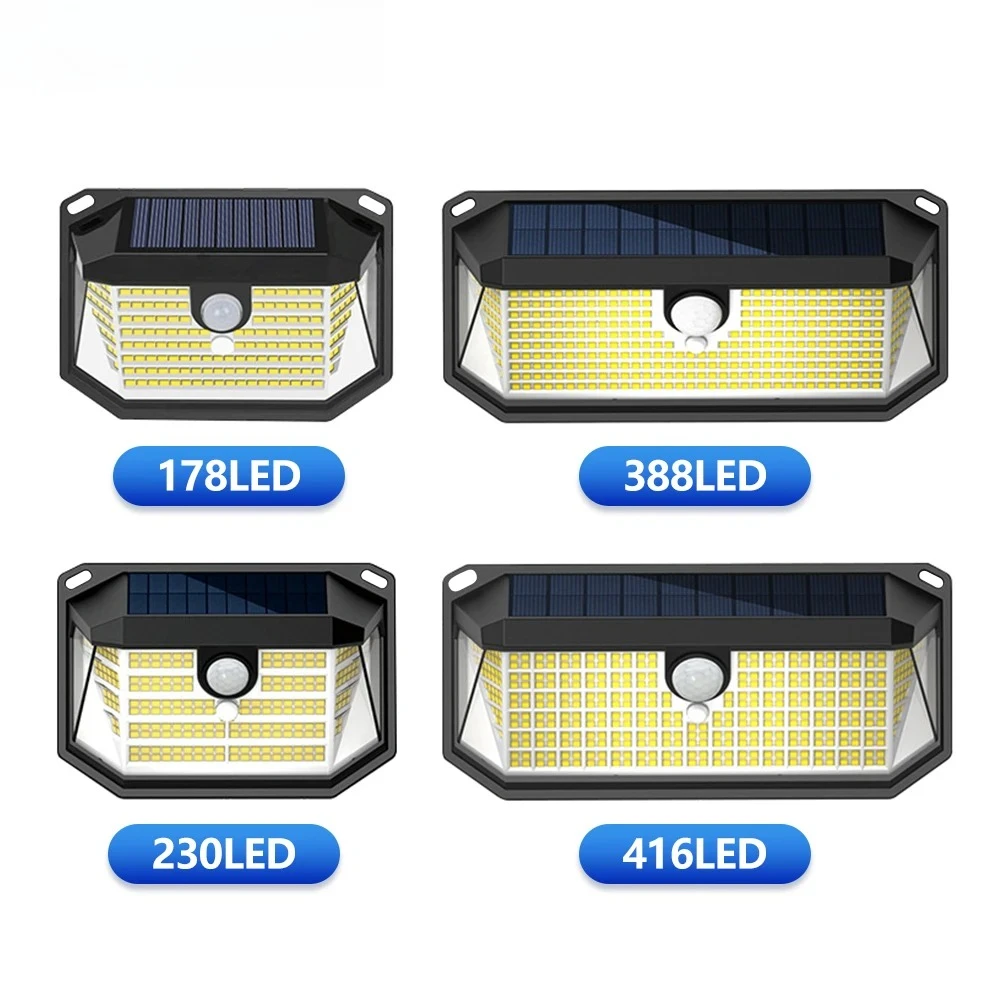 

Solar Security Lights Outdoor Motion Sensor 416/418LED Solar Wall Light 3 Modes Waterproof for Garden Patio Pool Yard Driveway