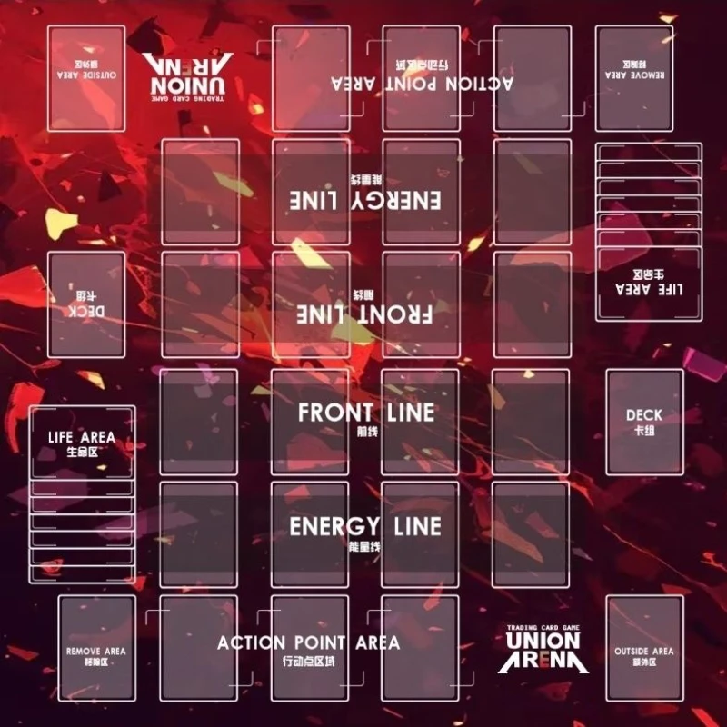 Tappetino da gioco Union Arena Tappetino da gioco in gomma per torneo a 2 giocatori Tappetino da battaglia da gioco antiscivolo personalizzato di grandi dimensioni per giochi di carte Anime TCG