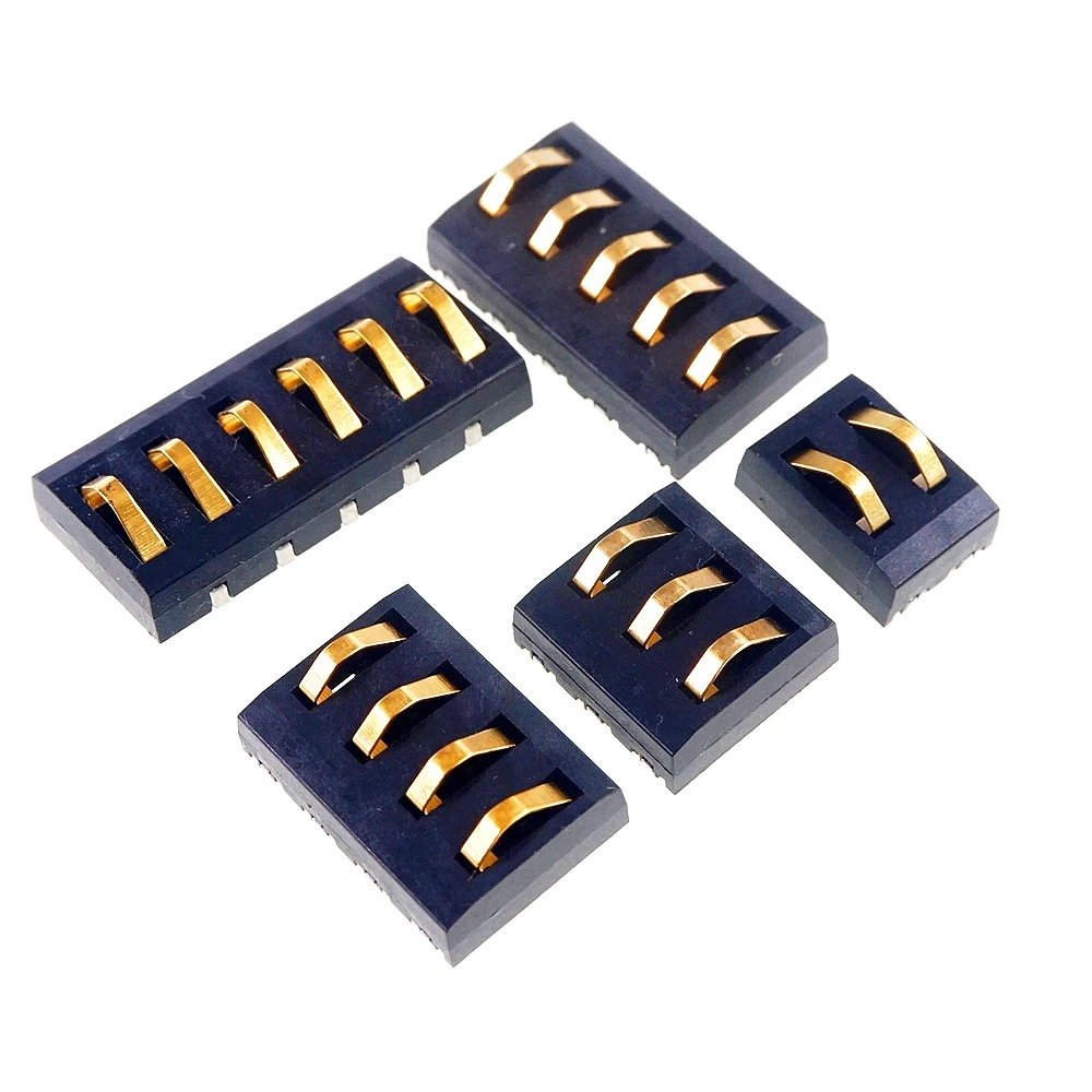 20 PCS Spring Compression Contact 4.0 MM Pitch 2 3 4 5 6 Pin Male Connector Surface Mount Battery Connectors Height 5.65mm