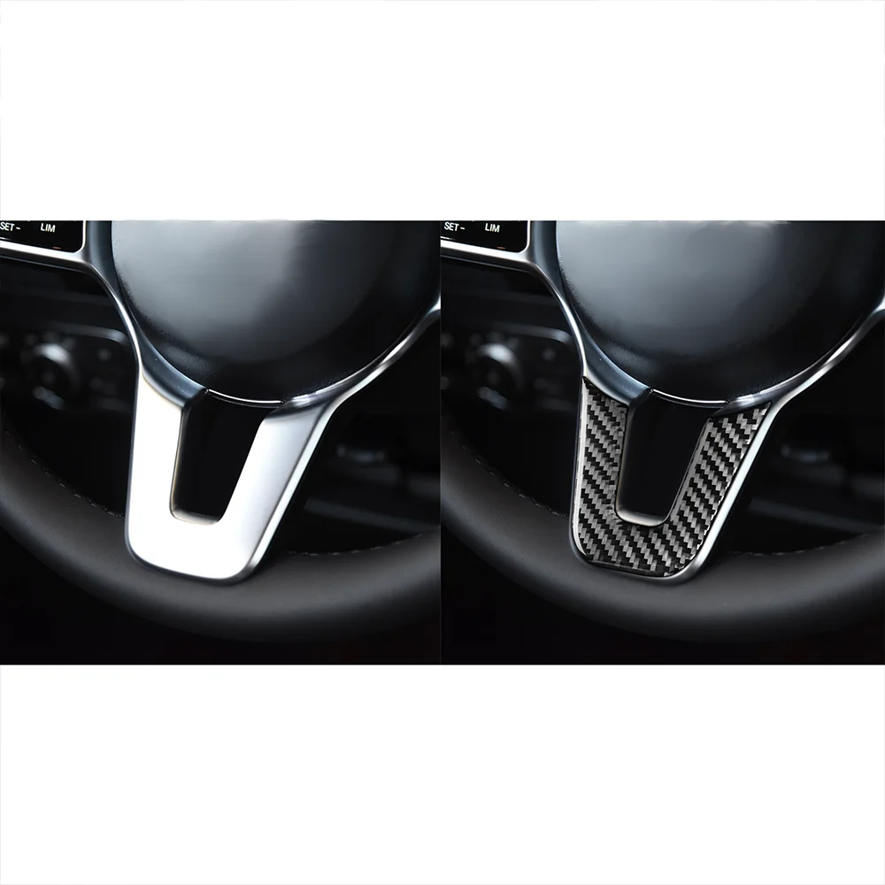 For Benz B Class GLB 2019—2024 Car Accessories Carbon Fiber Steering Wheel Chin Panel Interior Cover Trim Sticker Modification