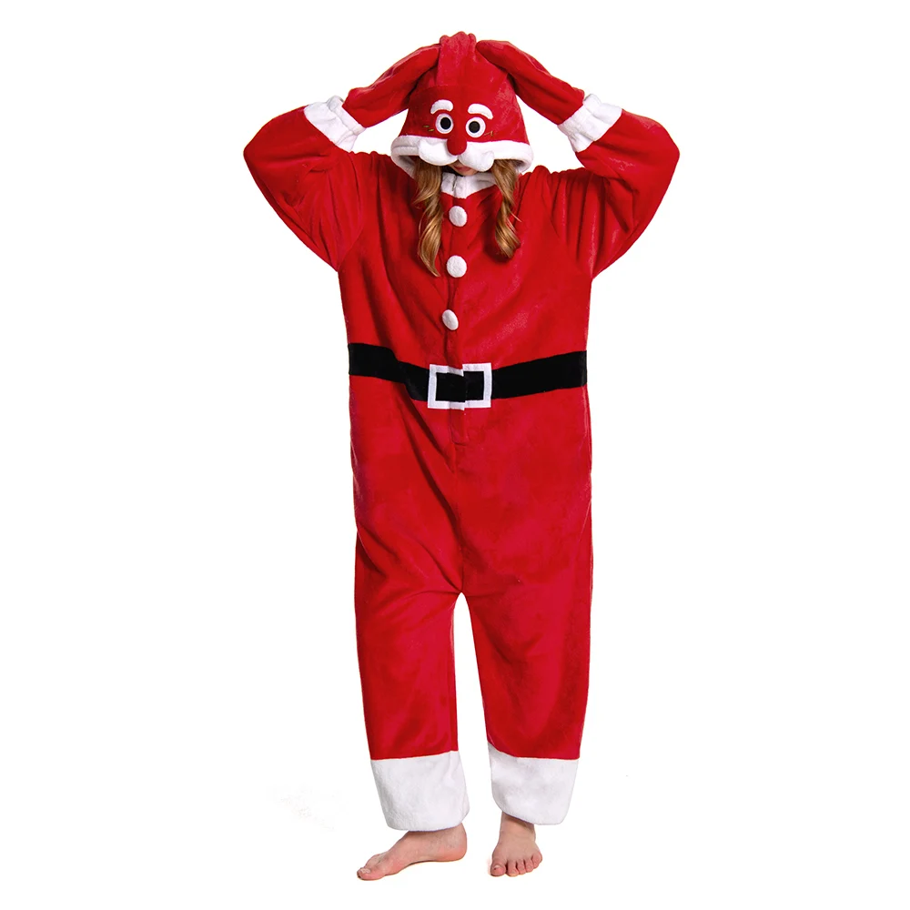 Adult Cartoon Crocodile Pajamas Reindeer Christmas Cosplay Flannel Sleepwear Jumpsuit Costume Halloween Carnival Party Suit