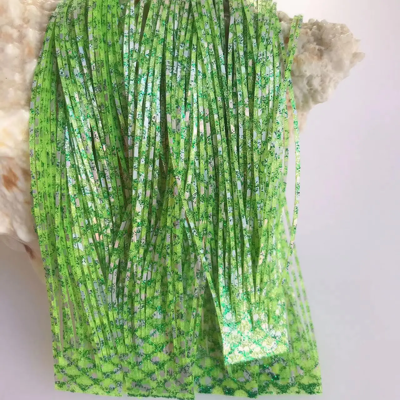 1Set/5pcs 8850-014 Fly Tying Silicone Fiber Kit - Multi-Color Spotted Bead Chain Skirts for Popper/ Grasshopper Flies