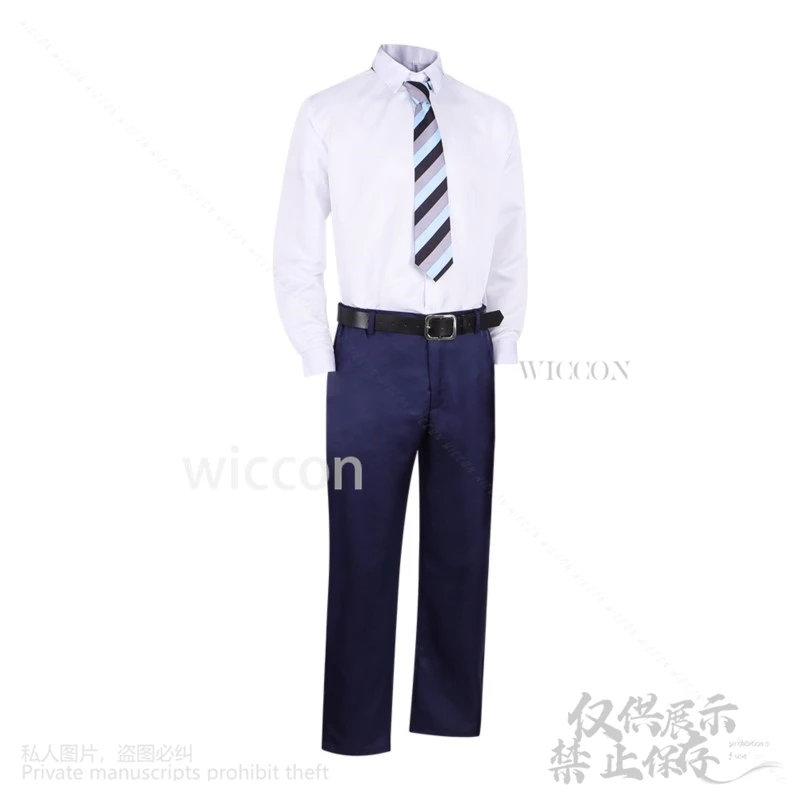 Set Lengkap Cosplay Ryo Sobue - Kemeja Putih, Dasi, Celana Hitam & Wig |   Seragam Roleplay Kawaii |   Dapat disesuaikan
