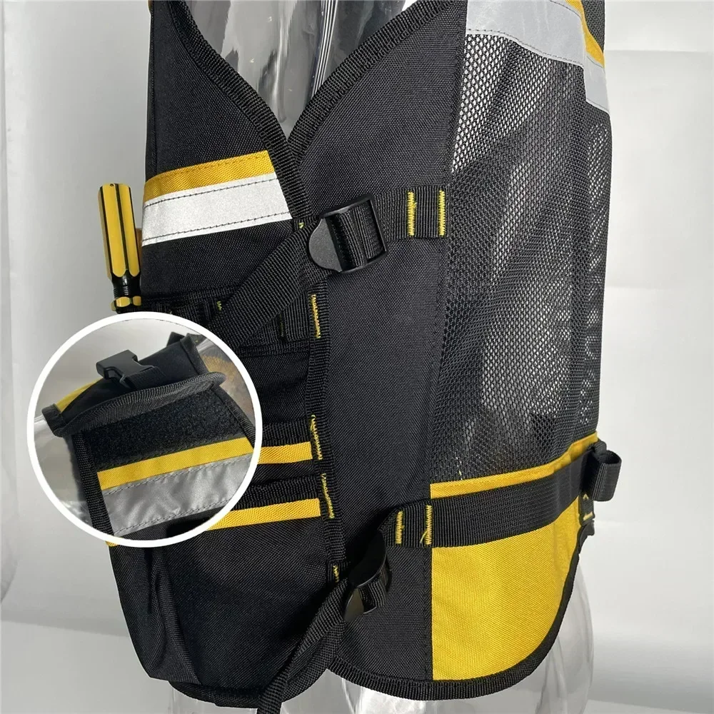 Heavy-Duty Tool Vest - Shoulder Strap Adjustable Body Tool Pouch Belt Vest Portable Multi-Pocket Electricians Carpenters