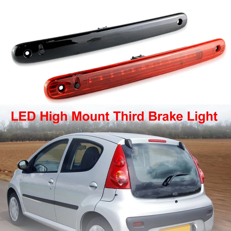 

1606372780 Car 3RD Third Brake Light For Peugeot 107 Citroen C1 Aygo 05-14 Rear Tail Light LED High Third Stop Lamp Accessories