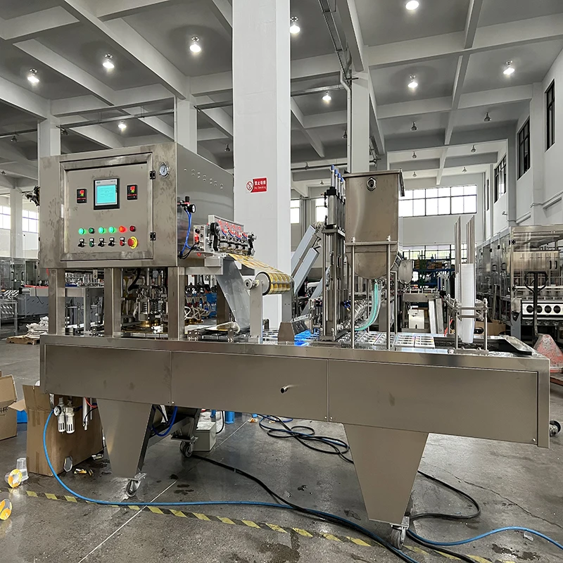 التلقائي الخطي الزبادي التوفو هلام الحاويات كوب ملء ختم آلة التعبئة والتغليف #6