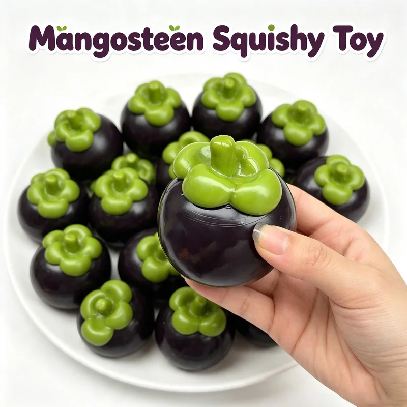 Creative Mangosteen Squishy Fidget Toy No rebound Squeeze Toy Building Block Filling ASMR Sensory Anti Stress Toys for Adults