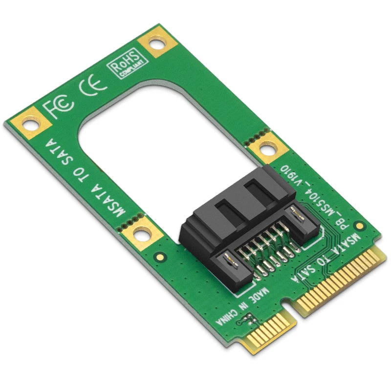 Карта преобразователя Mini SATA в 7-контактный разъем SATA mSATA в SATA для жесткого диска SSD 2,5 дюйма 3,5 дюйма с адаптером кабеля SATA Полностью высокий половинный размер
