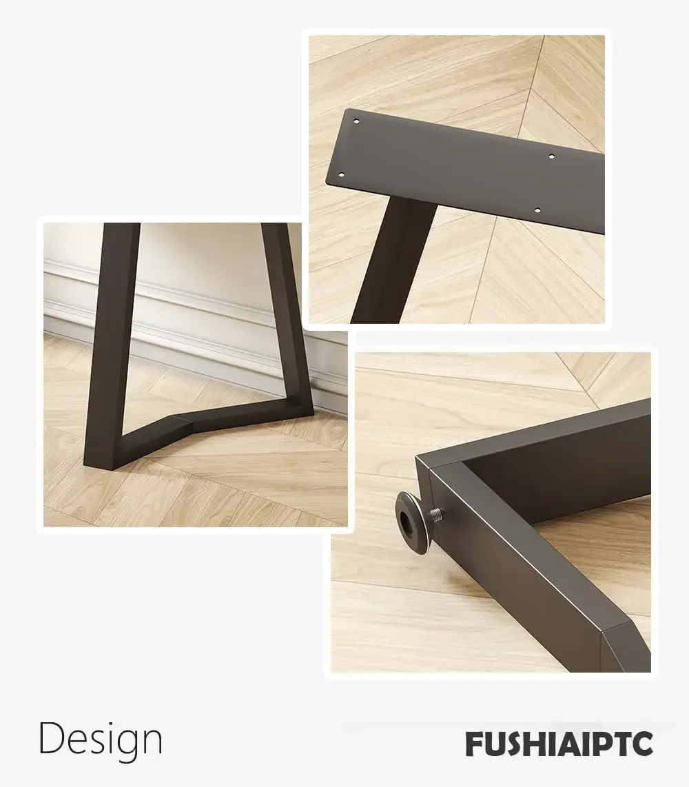 Dinning Table Legs, 25.8" W Desk Legs Set of 2 Heavy Duty Metal Legs for Table, 3.2” Thickened Treatment Modern Table Leg with A