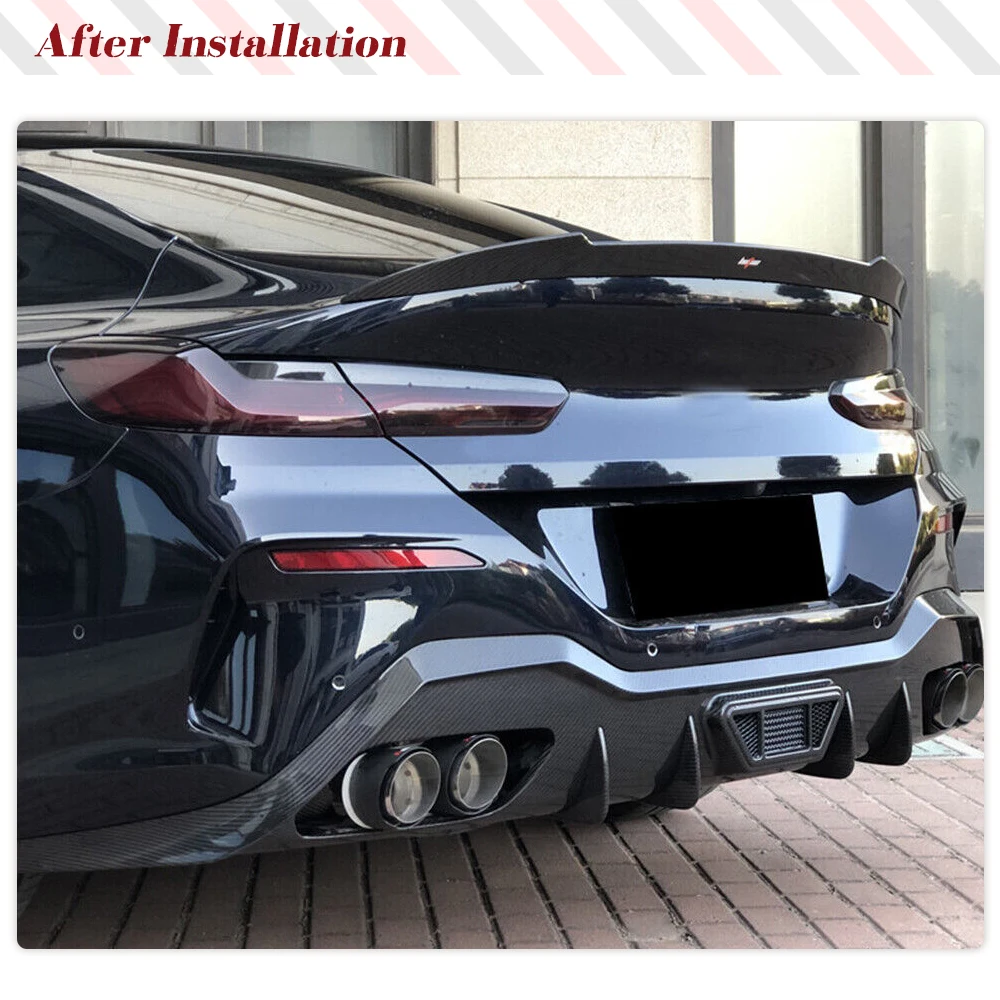 Dry Carbon Car Rear Diffuser Lip Spoiler For BMW 8 Series G16 M Sport Sedan 4 Door 850i 2018-2022 Car Rear Bumper Diffuser Lip